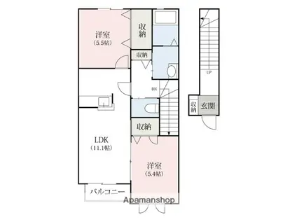 SAKURA(2LDK/2階)の間取り写真