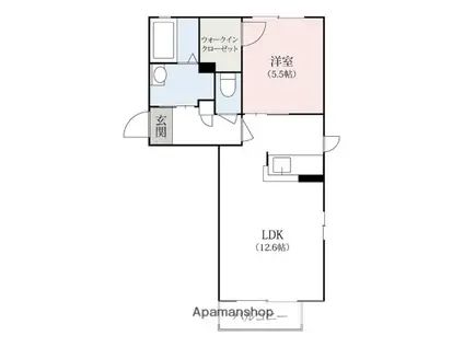 パールタウンA・B(1LDK/1階)の間取り写真