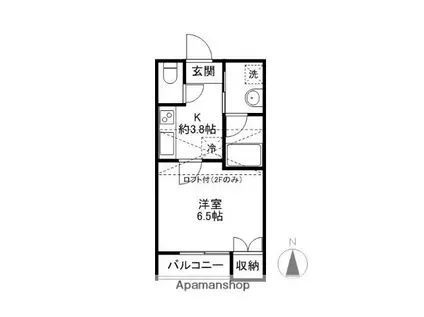 山岸ハイツ(1K/1階)の間取り写真