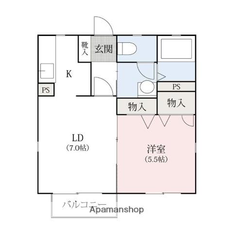 リヴェール アークⅠ・Ⅱ(1LDK/1階)の間取り写真