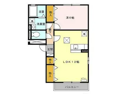 エスペランサ(1LDK/1階)の間取り写真