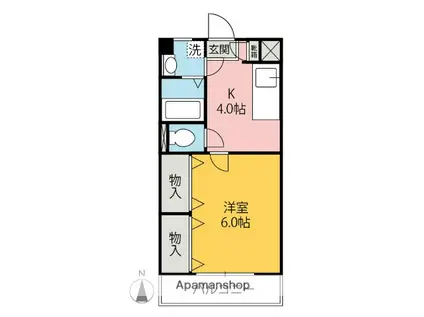 マンションユザワ(1K/3階)の間取り写真