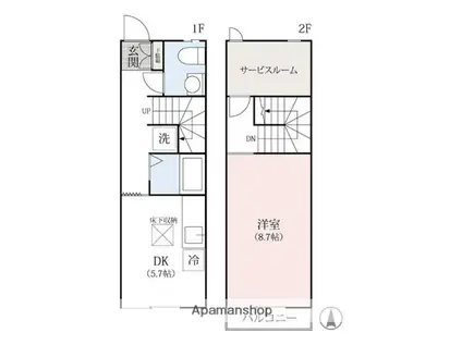 リーブル(1SDK)の間取り写真