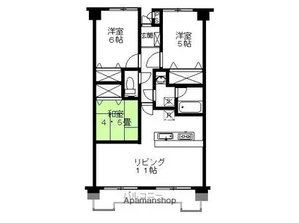 シャトレM(3LDK/5階)の間取り写真