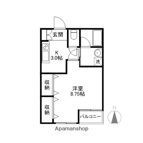YMパーク622(1K/1階)の間取り写真