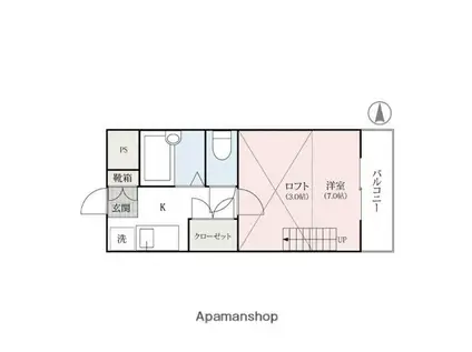 フジコーポ前橋(1K/2階)の間取り写真