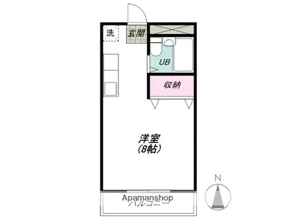 ハイツあかつき(ワンルーム/2階)の間取り写真