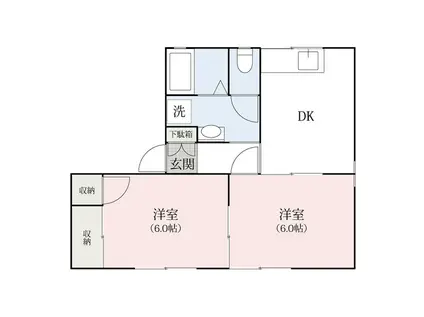 アムール金井(2DK/1階)の間取り写真