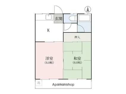 伊井マンション(2K/1階)の間取り写真