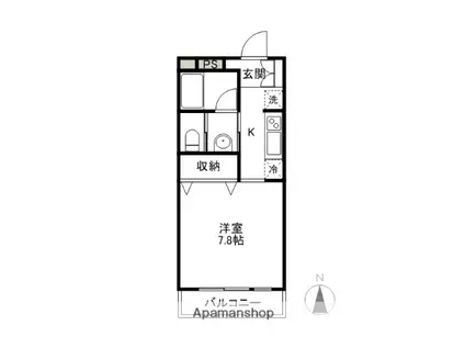 ΑNEXT前橋第12(1K/1階)の間取り写真