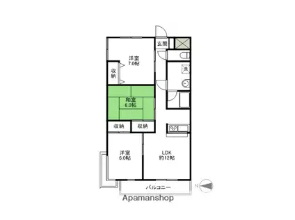 シンワマンション(3LDK/5階)の間取り写真