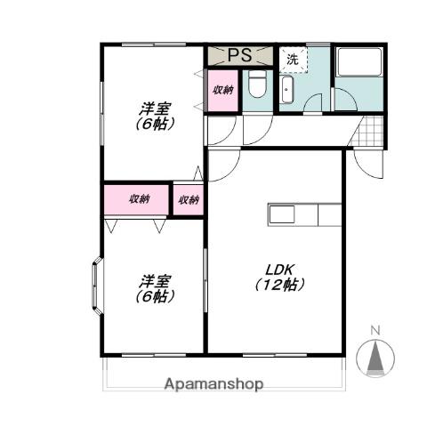 マイホーム(2LDK/1階)の間取り写真