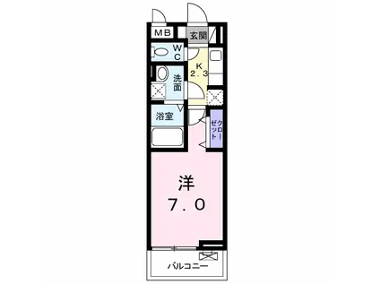 ブック フィールド2(1K/3階)の間取り写真