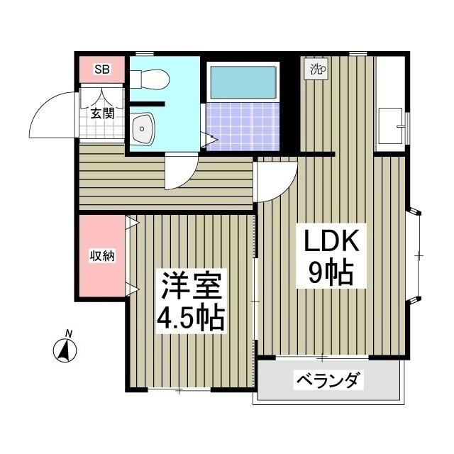 チェリーボブ(1LDK/1階)の間取り写真