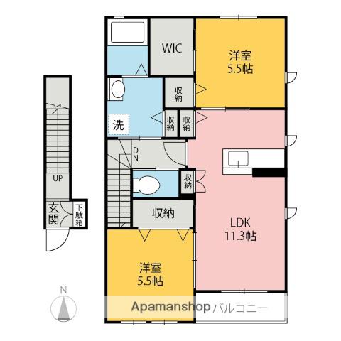 TS APARTMENT1・2(2LDK/2階)の間取り写真