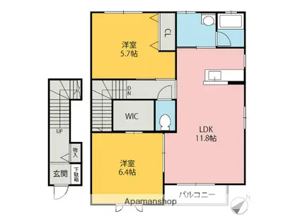 プラセール(2LDK/2階)の間取り写真