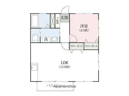 ファーストオリーブハイツ(1LDK/1階)の間取り写真