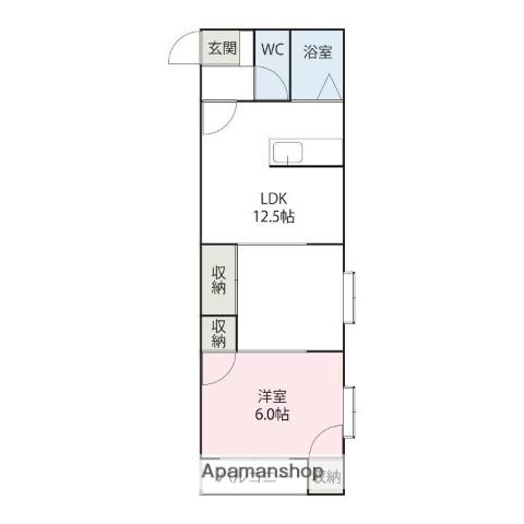 ハイツリッチ前橋ABC(1LDK/1階)の間取り写真