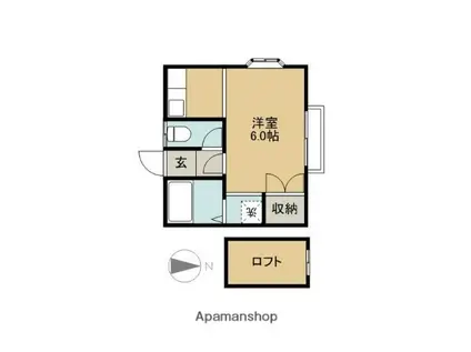 アルバグランデAB(ワンルーム/2階)の間取り写真