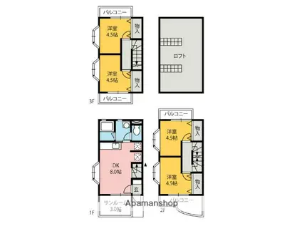 レディーバード(4DK)の間取り写真