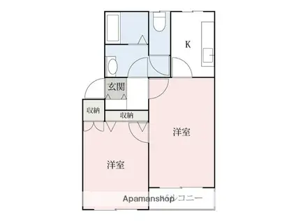 ハイツ浅見(2K/3階)の間取り写真