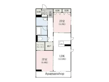 シャーメゾンオーク(2LDK/1階)の間取り写真