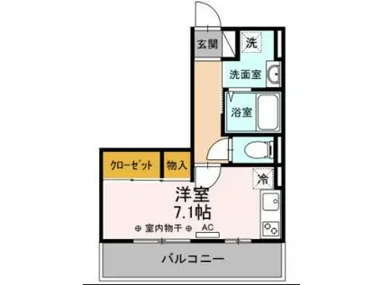 サンキエーム前橋(ワンルーム/3階)の間取り写真