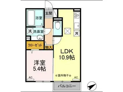 アメージングベルテ(1LDK/1階)の間取り写真