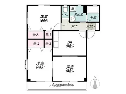 シルフィードC(3DK/1階)の間取り写真