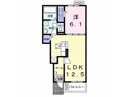 エテルノ(1LDK/1階)の間取り写真