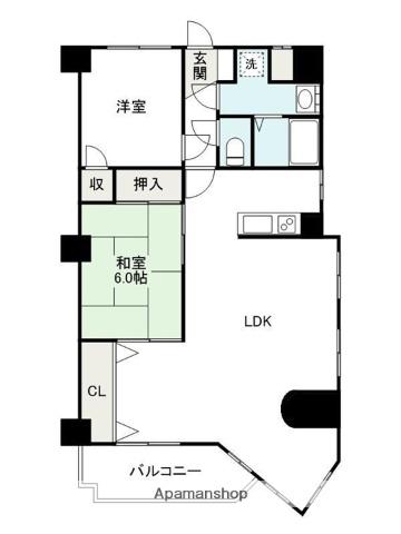 アルカザル南町(2LDK/3階)の間取り写真