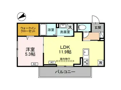 フェリーチェ MAEBASHI(1LDK/3階)の間取り写真