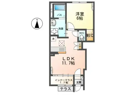 ピパトール(1LDK/1階)の間取り写真