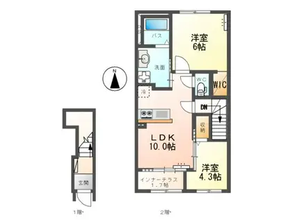 ピパトール(2LDK/2階)の間取り写真