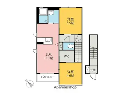 JOAN(2LDK/2階)の間取り写真