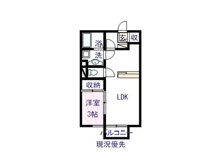 アイリス(1DK/2階)の間取り写真