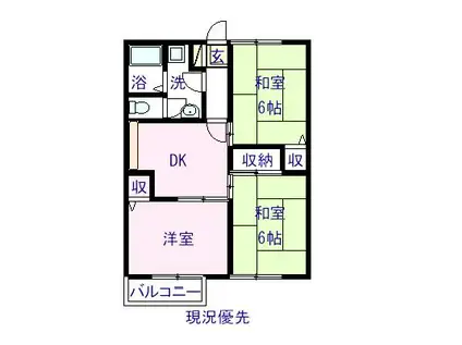 サングレープ(3DK/2階)の間取り写真