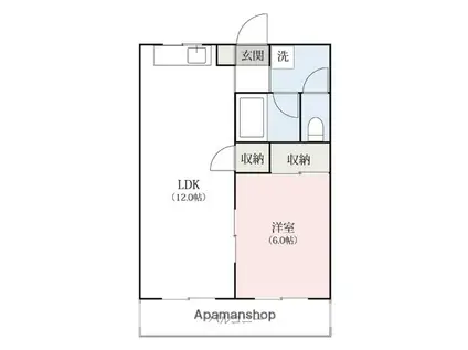 エディフィスみとみ(1LDK/2階)の間取り写真