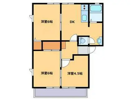 コートルミエール(3DK/2階)の間取り写真