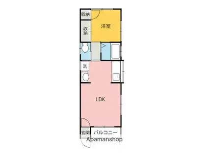 OKハイツ宮子(1LDK/1階)の間取り写真