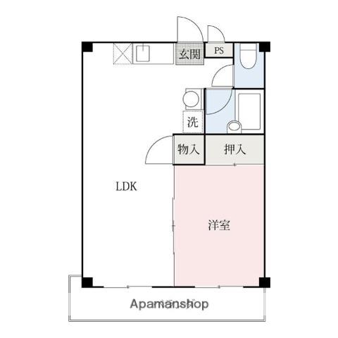 ラビットハウス小林(1LDK/1階)の間取り写真