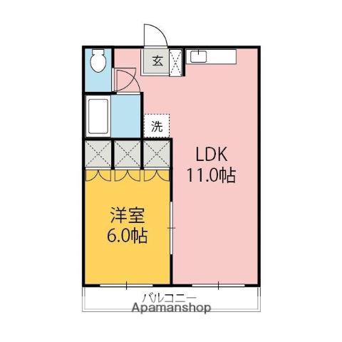 グランドレジデンス伊勢崎(1LDK/3階)の間取り写真