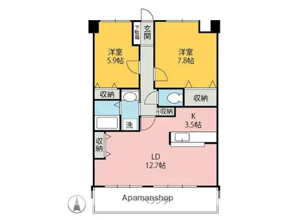 LIEN(2LDK/1階)の間取り写真