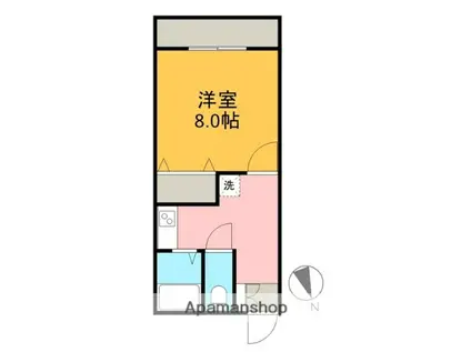 アイハイツB(1K/1階)の間取り写真