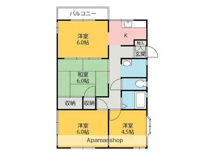 カーサウィーブル(4K/1階)の間取り写真