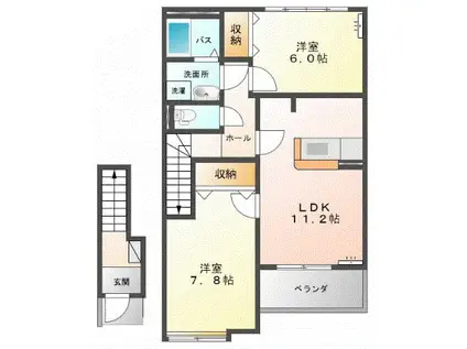 アラモード スクエア(2LDK/2階)の間取り写真