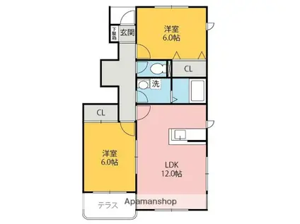 ドリームドエル(2LDK/1階)の間取り写真