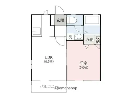 グランドール連取DE(1LDK/1階)の間取り写真