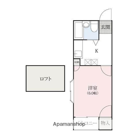 ドルフィン宮子(1K/3階)の間取り写真