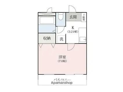 ラヴィルユウゼン(1K/2階)の間取り写真